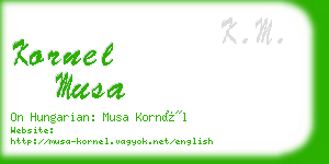 kornel musa business card